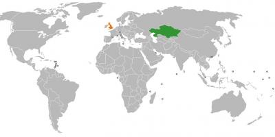 قزاقستان محل بر روی نقشه جهان