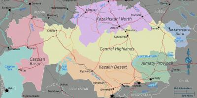 نقشه از مناطق قزاقستان