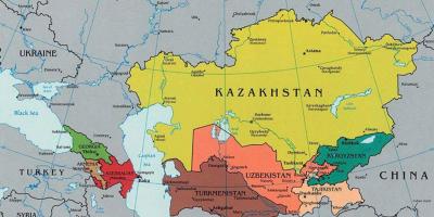 نقشه قزاقستان کشورهای اطراف